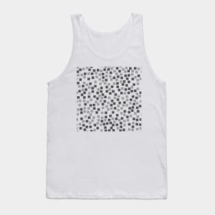 Messy Mosaic in Shades of Gray Geometric Pattern Tank Top